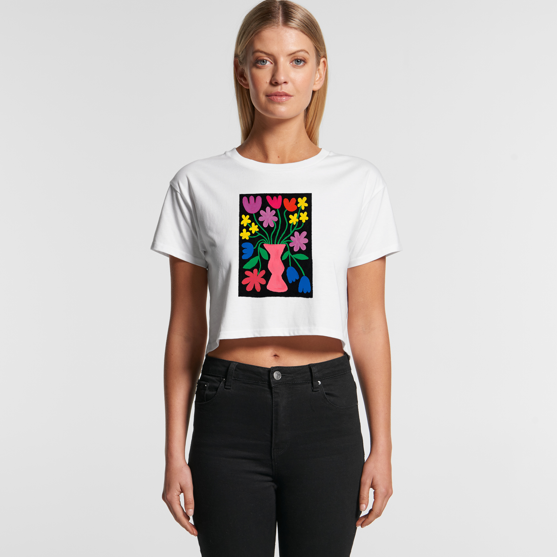 Crop Tee in Vase Bloom