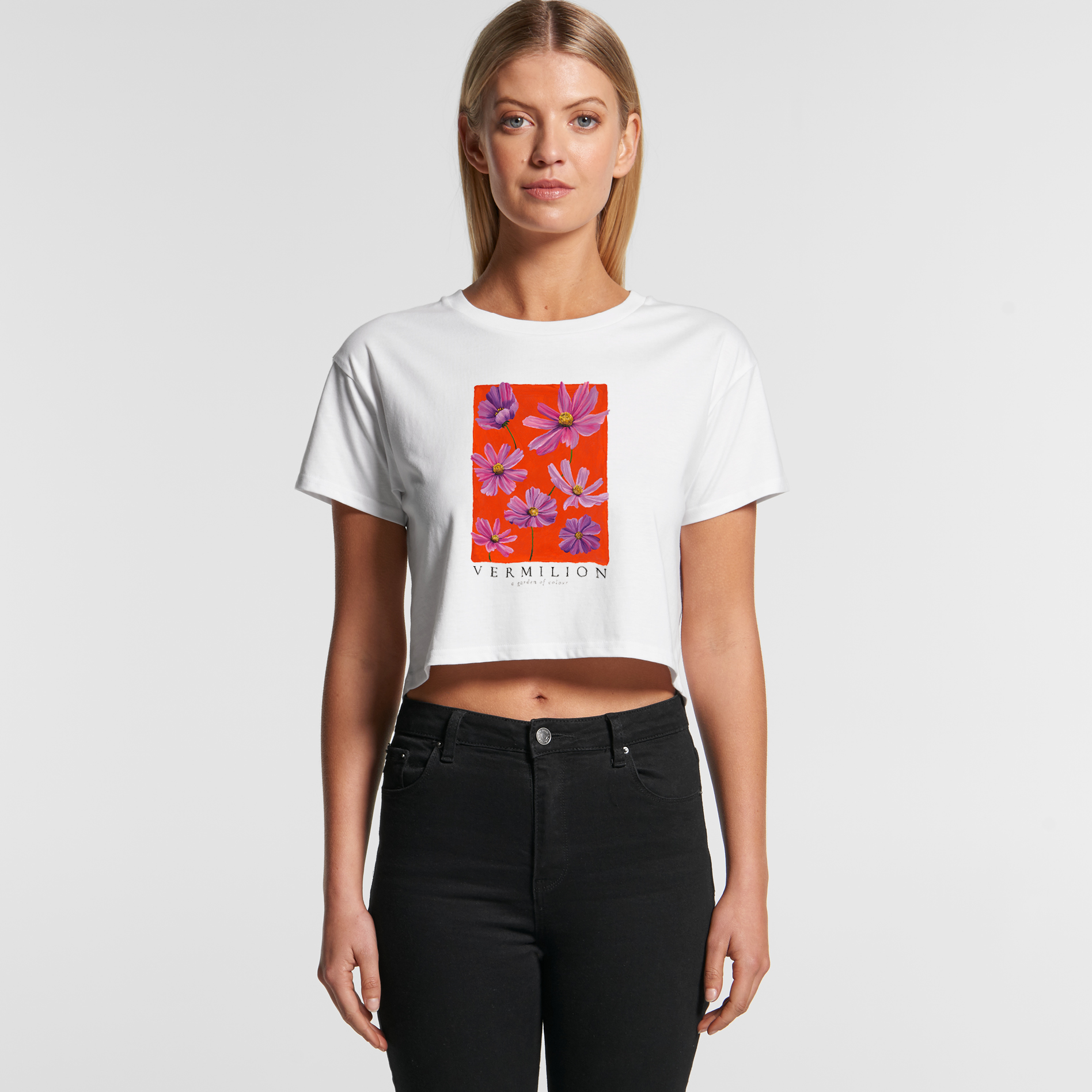 Crop Tee in Vermilion